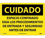 NMC SPC444 Caution Confined Space Sign - Spanish