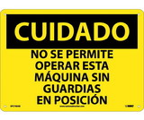 NMC SPC700 Caution Chock Wheels Sign - Spanish