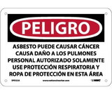 NMC SPD23 Asbestos May Cause Cancer Causes Wear Respiratory Protection Sign - Spanish