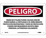 NMC SPD33 Ethylene Oxide May Cause Cancer Sign - Spanish
