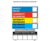 NMC SPHM36 Right To Know Labels, Write On Color Bar (Bilingual), 6X4, Ps Vinyl, 10/Pk, Adhesive Backed Vinyl, 6