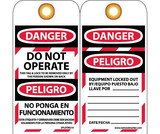 NMC SPLOTAG10 Danger Do Not Operate This Bilingual Tag
