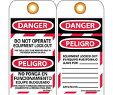 NMC SPLOTAG11 Danger Do Not Operate Equipment Lock-Out Bilingual Tag