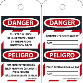 NMC SPLOTAG21ST Danger / Peligro This Tag & Lock To Be Removed Only By Person