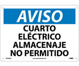 NMC SPN368 Notice Electric Room No Storage Permitted Sign - Spanish