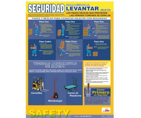 NMC SPPST001 Back Lifting Safety Poster, PAPER, 24" x 18"