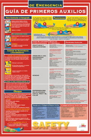 NMC SPPST002 First Aid Guide Spanish Poster, PAPER, 24" x 18"