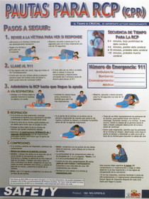 NMC SPPST004 Cpr Guidelines Spanish Poster, PAPER, 18" x 24"