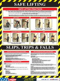 NMC SPPST010 Poster, Safe Lifting/Slips, 24 X 18, Laminated Paper, Spanish, PAPER, 24