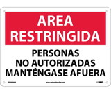 NMC SPRA29 Restricted Area Keep Out Sign - Spanish