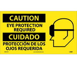 NMC SPSA101 Caution Eye Protection Required Sign - Bilingual