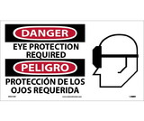 NMC SPSA102 Danger Eye Protection Required Sign - Bilingual