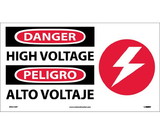 NMC SPSA105 Danger High Voltage Sign - Bilingual