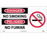 NMC SPSA106 Danger No Smoking Sign - Bilingual