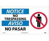 NMC SPSA112 Notice No Trespassing Sign - Bilingual