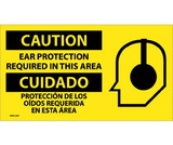 NMC SPSA123 Caution Ear Protection Required Sign - Bilingual