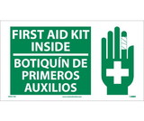 NMC SPSA172 First Aid Kit Inside Sign - Bilingual