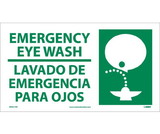 NMC SPSA173 Emergency Eye Wash Sign - Bilingual