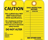 NMC SPT2 Caution Scaffold Does Not Meet Federal/State Osha Specs Tag