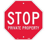 NMC SS7 Stop Private Property Sign, Rigid Plastic, 12