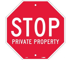 NMC SS7 Stop Private Property Sign, Rigid Plastic, 12" x 12"