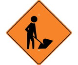 NMC TM114 Road Work Traffic Sign, Heavy Duty Aluminum, 24