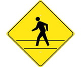 NMC TM119 Pedestrian Crossing Sign, Heavy Duty Aluminum, 24