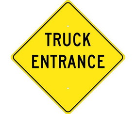 NMC TM122 Truck Entrance Traffic Sign, Heavy Duty Aluminum, 24" x 24"