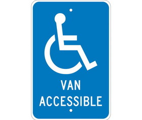 NMC TM147 Van Accessible Sign, Heavy Duty Aluminum, 18" x 12"