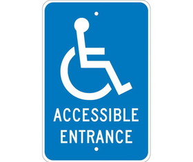 NMC TM149 Accessible Entrance Sign, Heavy Duty Aluminum, 18" x 12"