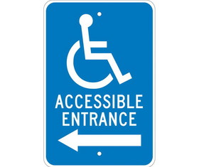 NMC TM150 Accessible Entrance Sign, Heavy Duty Aluminum, 18" x 12"