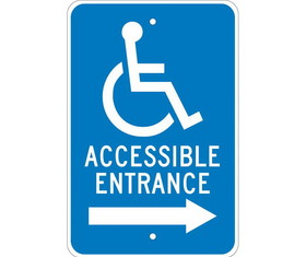 NMC TM151 Accessible Entrance Sign, Heavy Duty Aluminum, 18" x 12"