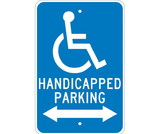 NMC TM154 Handicapped Parking (Double Arrow) Traffic Sign, Heavy Duty Aluminum, 18