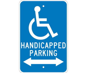 NMC TM154 Handicapped Parking (Double Arrow) Traffic Sign, Heavy Duty Aluminum, 18" x 12"