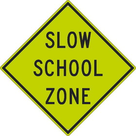 NMC TM177 Slow School Zone Sign, Heavy Duty Aluminum, 30" x 30"