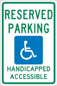 NMC TM197 Reserved Handicap Parking Van Accessible Ada Sign