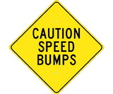 NMC TM208 Caution Speed Bumps Sign, Heavy Duty Aluminum, 24