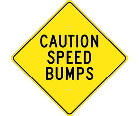 NMC TM208 Caution Speed Bumps Sign, Heavy Duty Aluminum, 24" x 24"