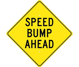 NMC TM214 Speed Bump Ahead Sign, Heavy Duty Aluminum, 24" x 24"