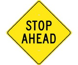 NMC TM215 Stop Ahead Sign, Heavy Duty Aluminum, 24