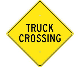 NMC TM217 Truck Crossing Sign, Heavy Duty Aluminum, 24" x 24"