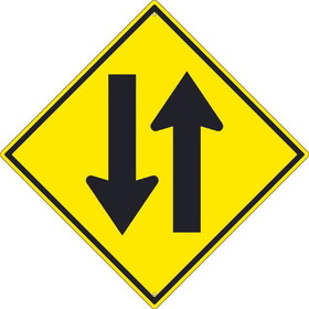 NMC TM238 Two Way Traffic Arrow Symbol Sign, Heavy Duty Aluminum, 30" x 30"
