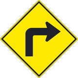NMC TM240 Right Turn Arrow Graphic Road Sign, Heavy Duty Aluminum, 30