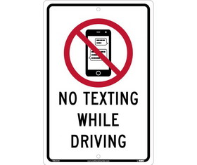 NMC TM253 No Texting While Driving Traffic Sign Traffic Sign