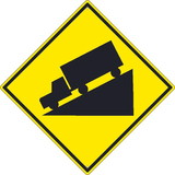 NMC TM256 Steep Decline (Truck Graphic) Sign, Heavy Duty Aluminum, 30