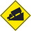 NMC TM256 Steep Decline (Truck Graphic) Sign, Heavy Duty Aluminum, 30" x 30", Price/each