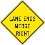 NMC TM261 Lane Ends Merge Right Sign, Heavy Duty Aluminum, 30