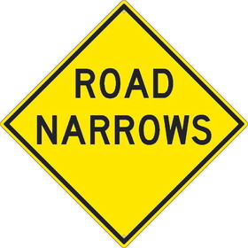 NMC TM265 Road Narrows Sign, Heavy Duty Aluminum, 30" x 30"
