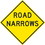 NMC TM265 Road Narrows Sign, Heavy Duty Aluminum, 30" x 30", Price/each
