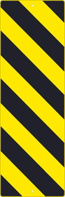 NMC TM266 Left Stripe Yellow Object Marker Sign, Heavy Duty Aluminum, 12" x 36"